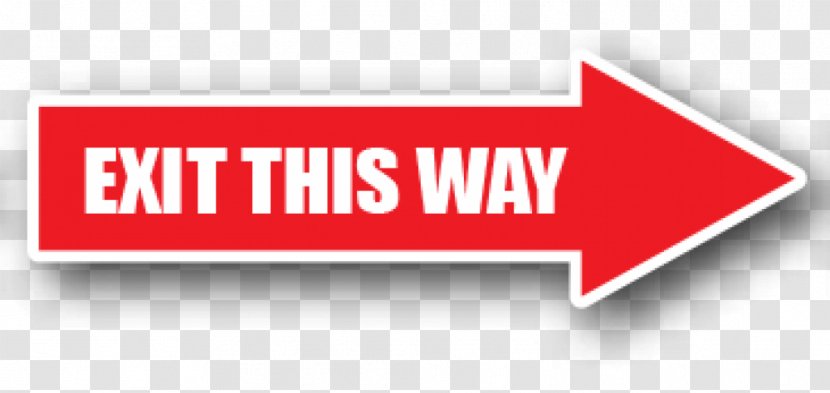 Arrow Exit Sign Red Emergency Transparent PNG