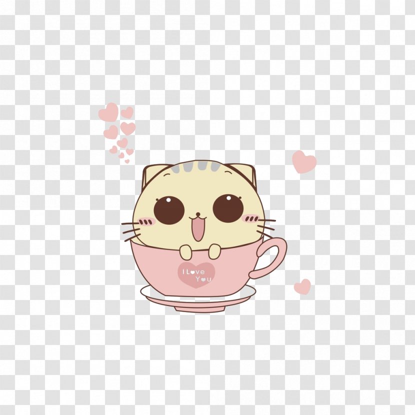 Cat Cuteness Kitten Illustration - Head - Cartoon Cup Transparent PNG