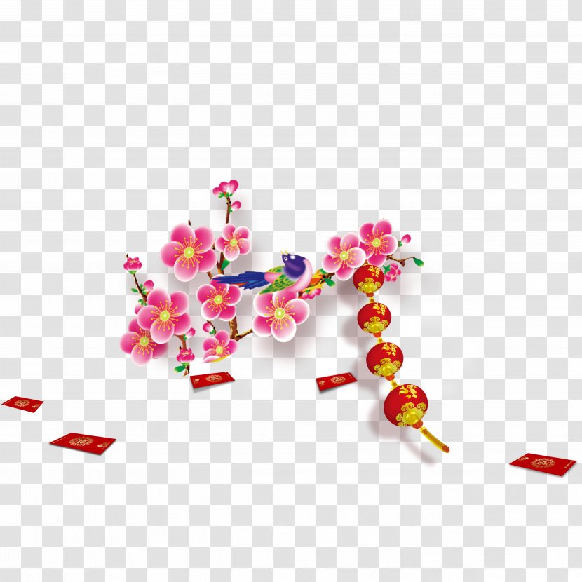 China Eurasian Magpie Plum Blossom - Chinese Wind Magpies Transparent PNG