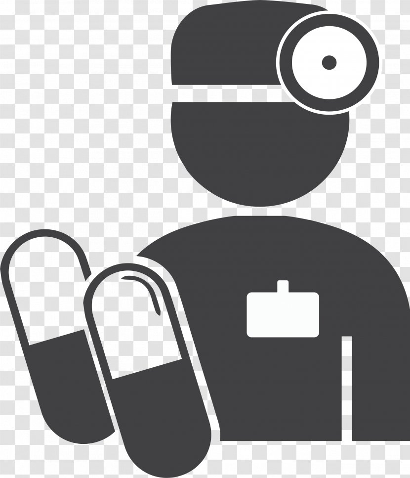 Physician Medicine Icon - Black And White - Capsule Doctor Transparent PNG