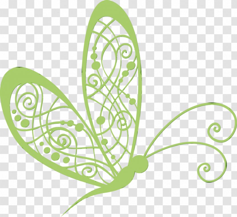 Green Leaf Watercolor - Butterfly - Moths And Butterflies Wing Transparent PNG