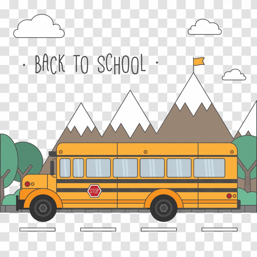 School Bus Yellow Cartoon Transparent PNG