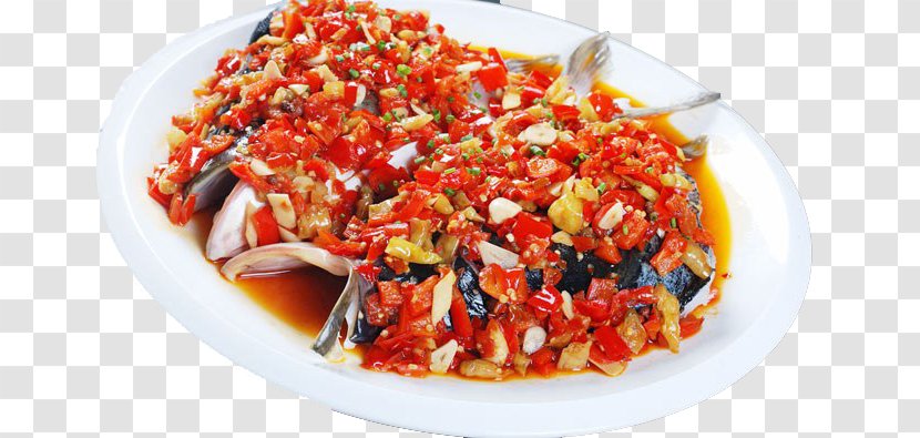 Hunan Cuisine Bell Pepper Yutou Fish Food - Taste - Head Transparent PNG