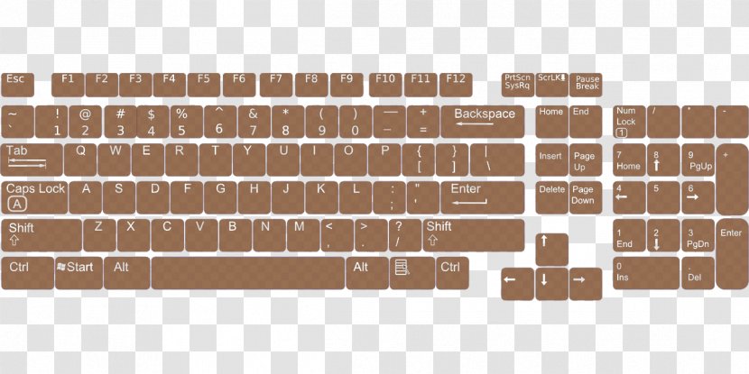 Computer Keyboard Clip Art - Brick - Bronze Transparent PNG