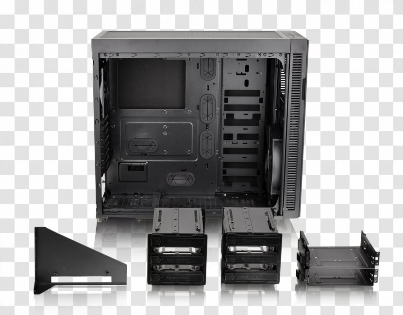 Computer Cases & Housings Thermaltake Core V51 Suppressor F51 Window E-ATX Mid-Tower Chassis CA-1E1-00M1WN-00 - Multimedia Transparent PNG