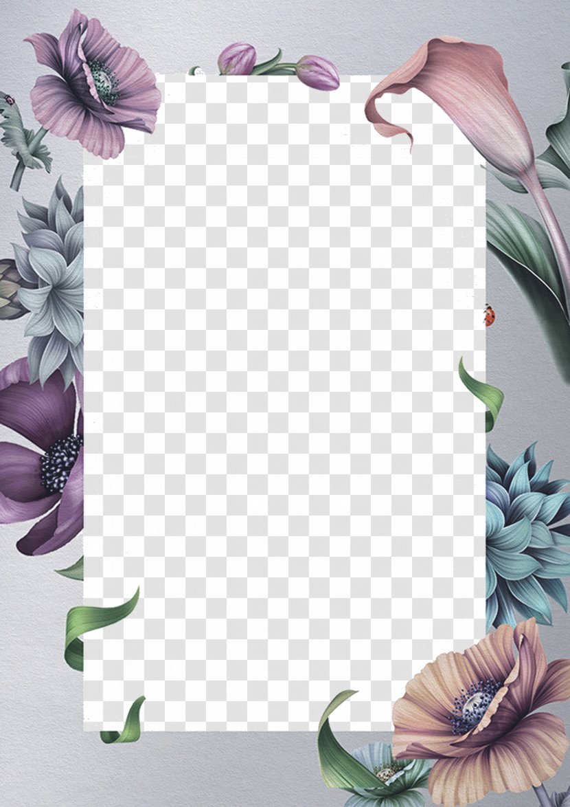 Wedding Invitation Paper Idea - Pattern - Beautiful Flowers Border Transparent PNG