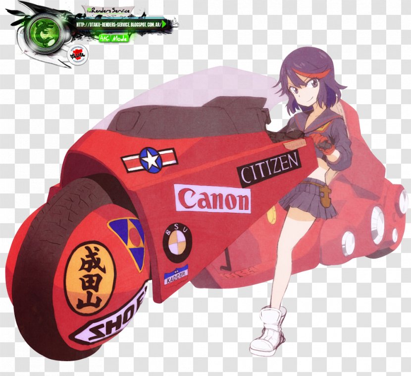 Ryuko Matoi Satsuki Kiryuin Mako Mankanshoku Ira Gamagoori Senketsu - Watercolor - Motorcycle Transparent PNG