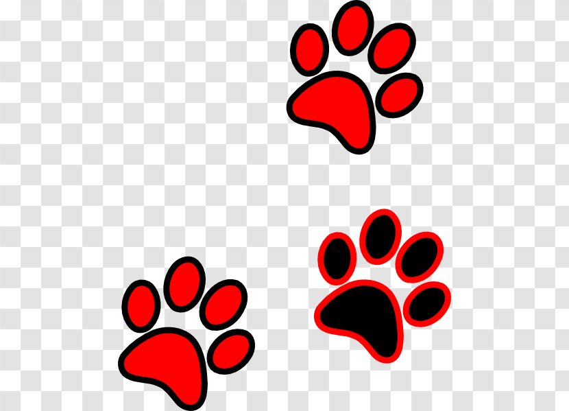 Paw Dog Cougar Bear Clip Art - Black Tiger - Red Transparent PNG