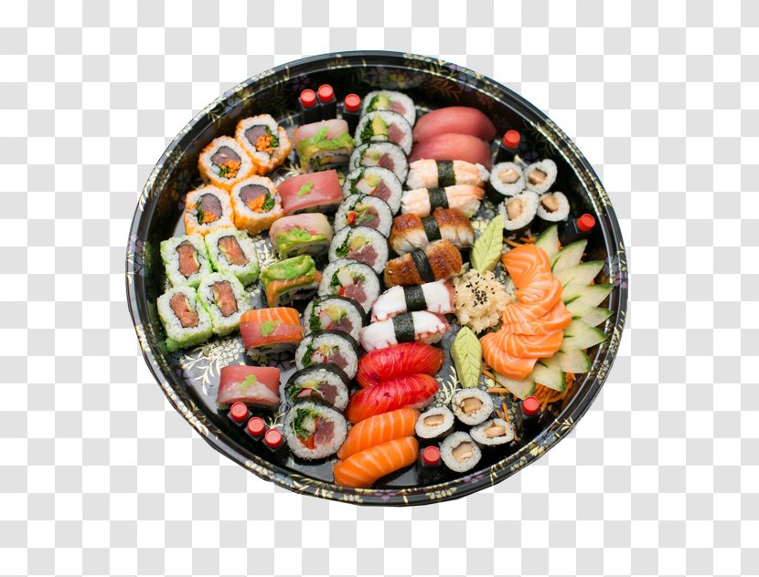 California Roll Gimbap Sashimi Sushi Platter - Appetizer - Japanese Transparent PNG