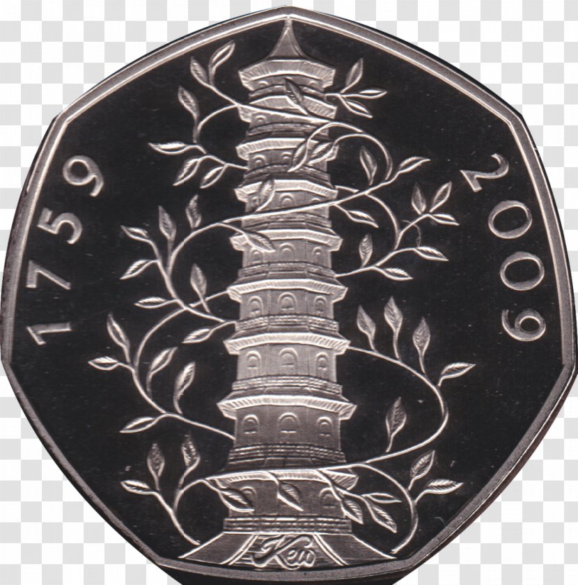 Kew Gardens Coin Fifty Pence Penny - Rose Garden Transparent PNG