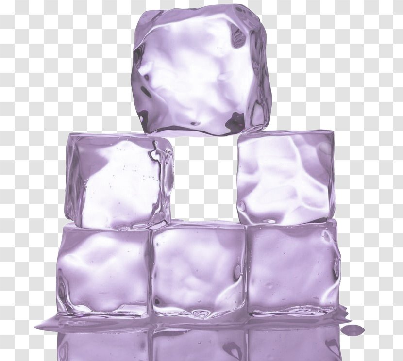 Ice Cream Cube Clear Flake - Drink - Lavender Ice-free Buckle Material Transparent PNG