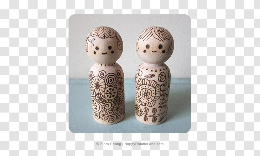 Ceramic Figurine Artifact - Kokeshi Dolls Transparent PNG
