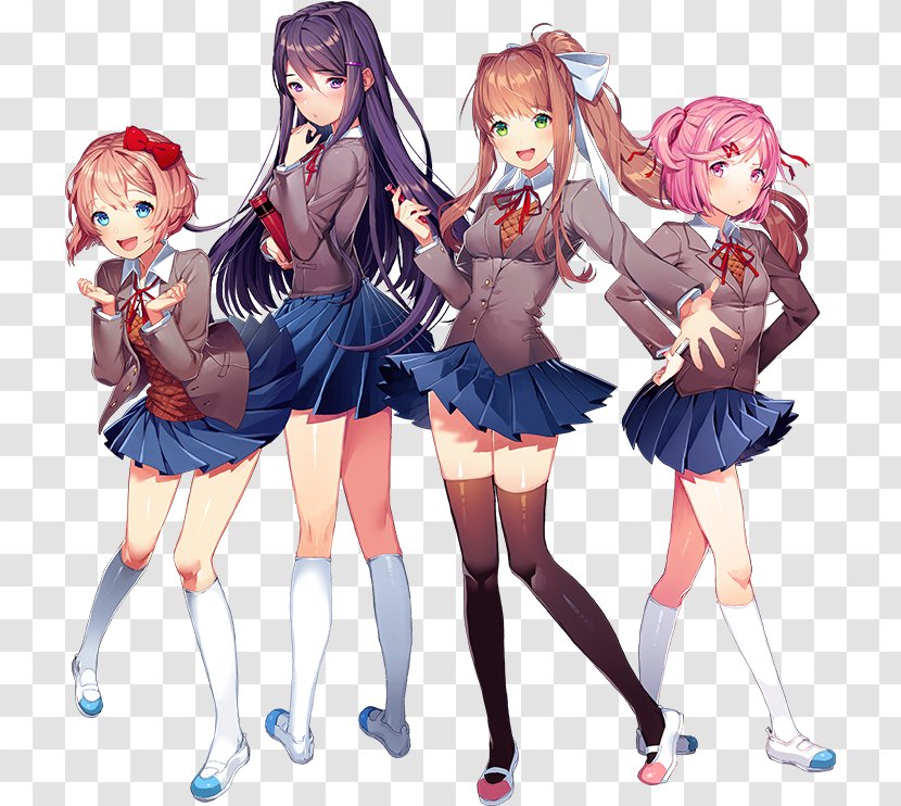 Doki Literature Club! Team Salvato Visual Novel Game Psychological Horror - Watercolor - Frame Transparent PNG