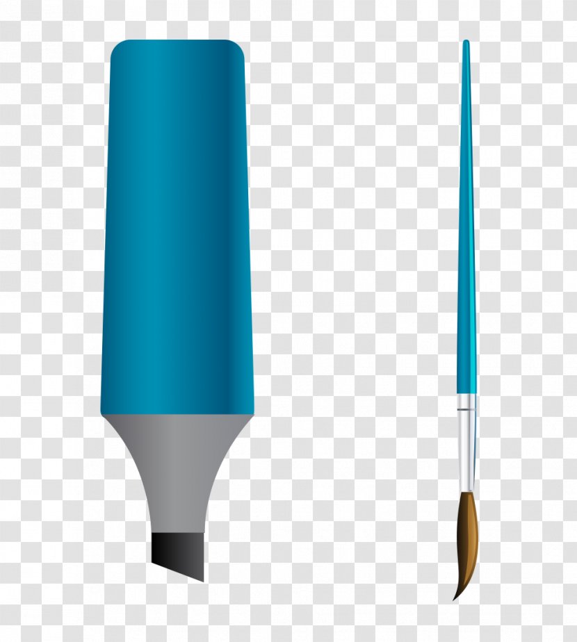 Blue Contrast Computer File - Diagram - Compare The Size Of Pencil Vector Transparent PNG