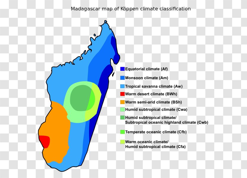 Köppen Climate Classification Madagascar Map - Diagram Transparent PNG