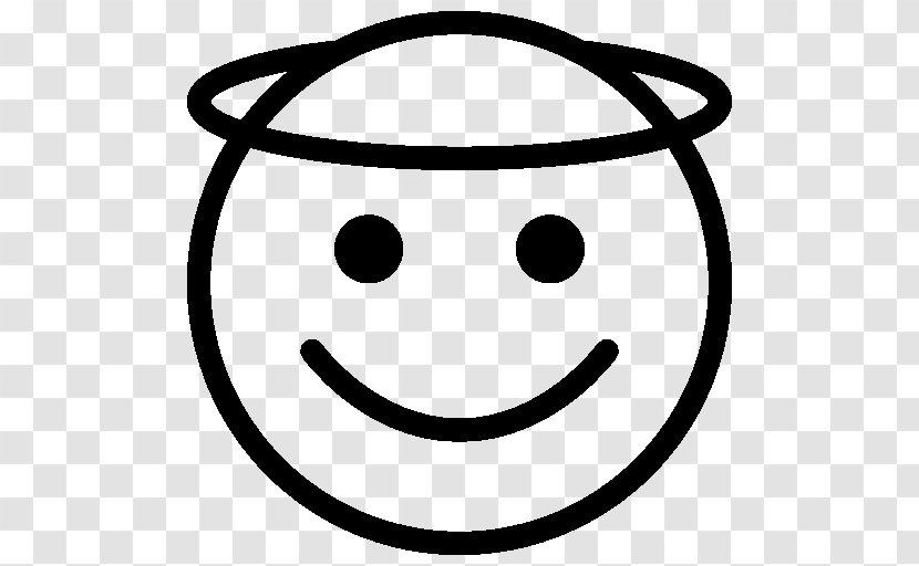 Smiley Emoticon Emoji Angel - Line Art Transparent PNG