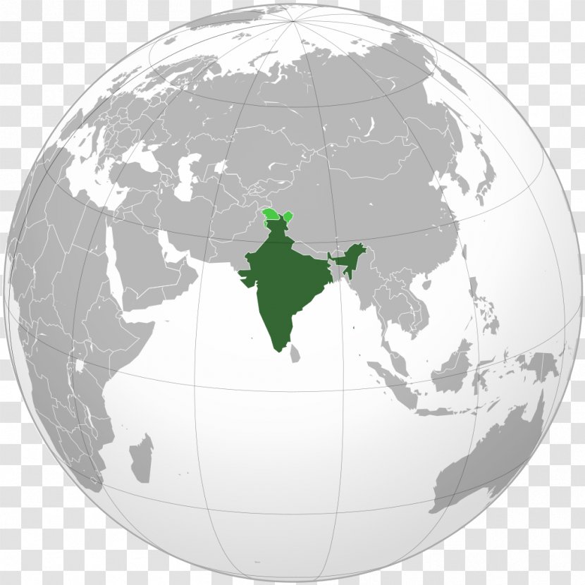 India Globe Orthographic Projection Map Country - Asian Transparent PNG