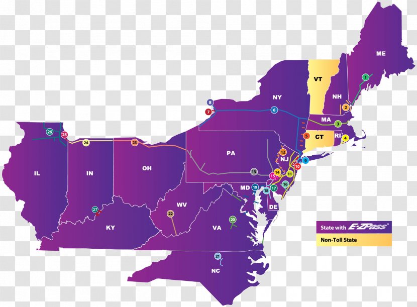 E-ZPass Fort Bend County Toll Road Authority New Jersey - Us Maps With States And Cities Highways Transparent PNG