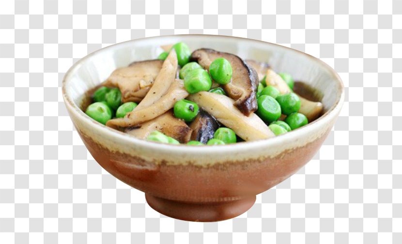 Vegetarian Cuisine Stir Frying Mushroom Braising Recipe - Miscellaneous Mushrooms Fried Peas Transparent PNG