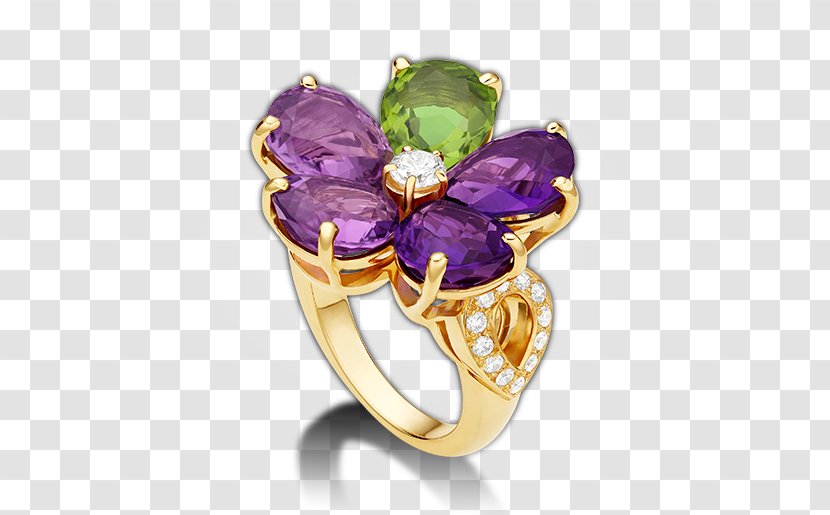 Engagement Ring Bulgari Jewellery Gemstone - Diamond - Flower Transparent PNG