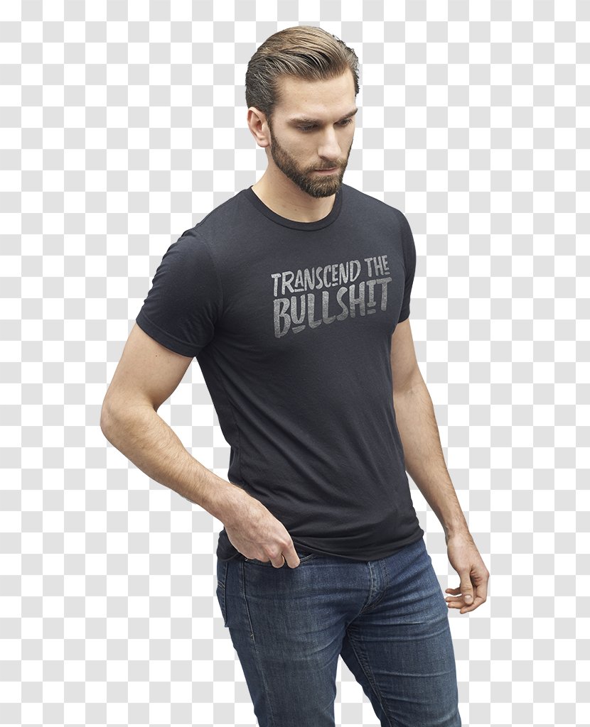 Printed T-shirt Crew Neck Sleeve Clothing - Top - Tall Man Transparent PNG