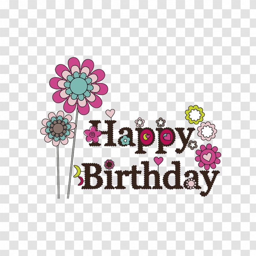 Flower Birthday Card - Logo - Floral Design Transparent PNG