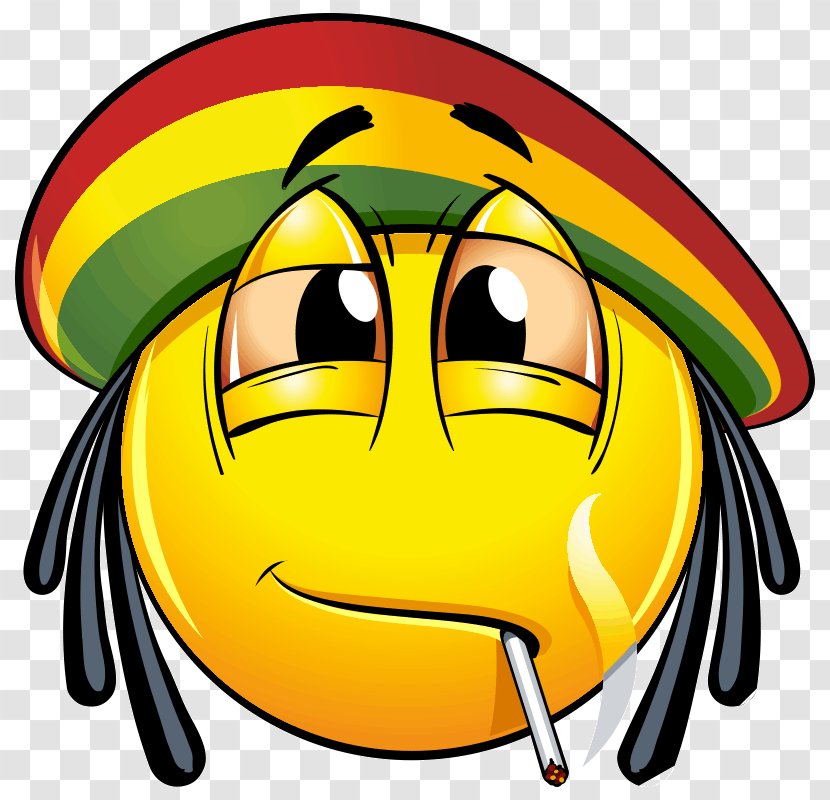 Cannabis Smoking Joint Emoji - Happiness Transparent PNG