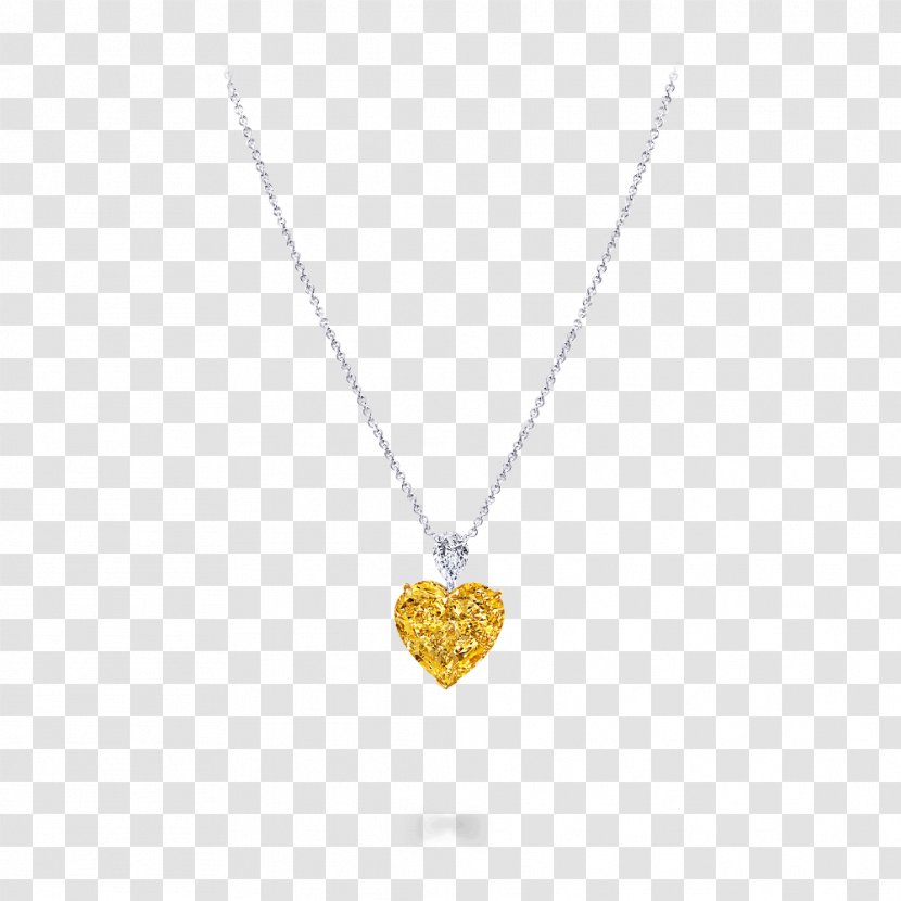 Locket Necklace Body Jewellery Silver Chain - Pendant - Yellow Diamond Flyer Transparent PNG