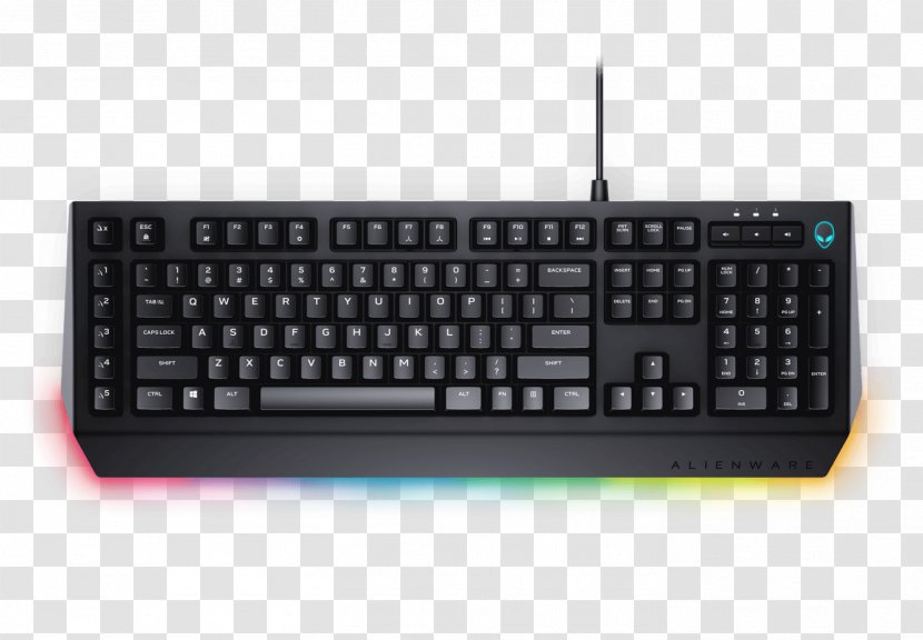Computer Keyboard Dell AW568 Alienware Advanced Gaming Keypad - Numeric Transparent PNG