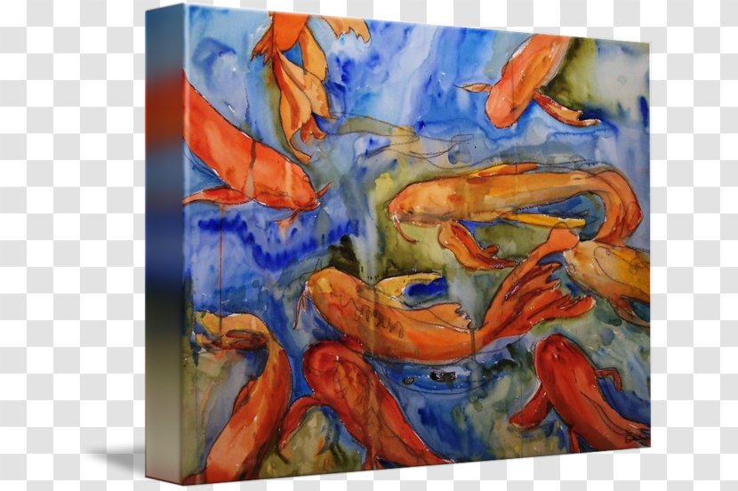 Koi Watercolor Painting Art Canvas Transparent PNG