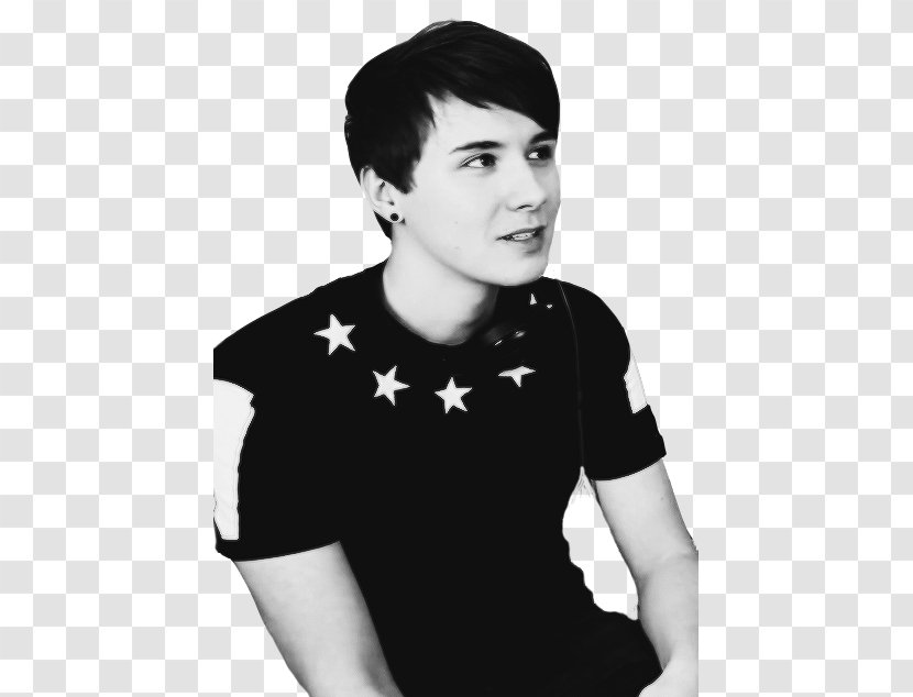 Dan Howell And Phil Black White YouTuber - Heart - Watercolor Transparent PNG