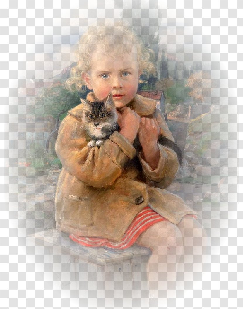 Cat Painting Portrait Art - Infant - Enfant Transparent PNG