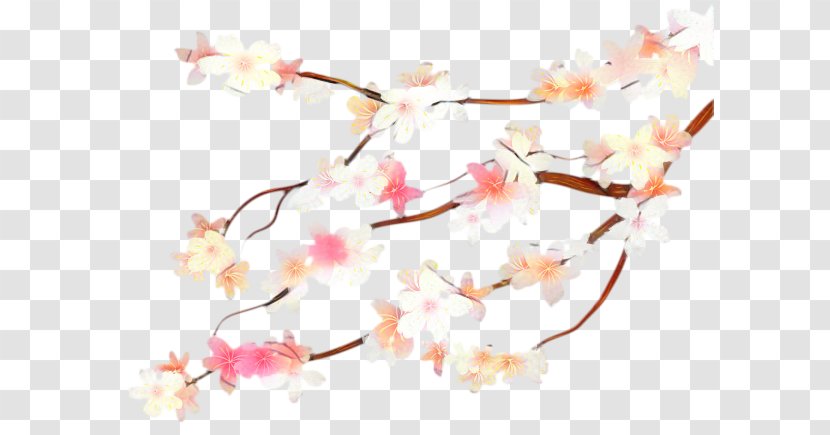 Cherry Blossom Cartoon - Pink - Twig Plant Transparent PNG