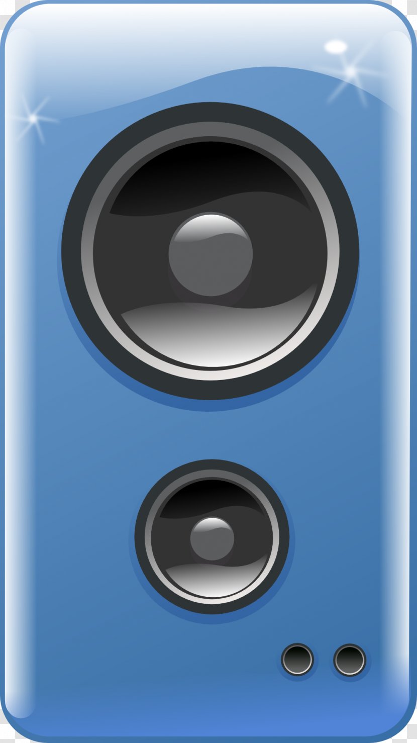 Loudspeaker Computer Speakers Clip Art - Multimedia - Blue Speaker Transparent PNG