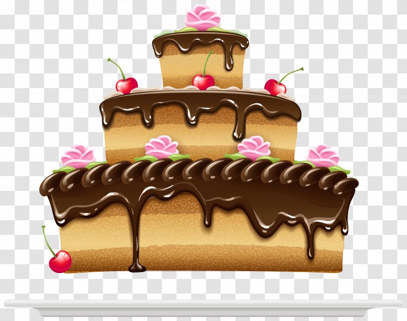 Birthday Cake Chocolate Cream - Petit Four - Image Transparent PNG