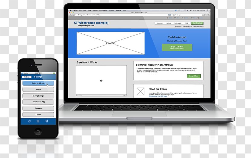 Responsive Web Design Development User Interface Website Wireframe - Brand Transparent PNG