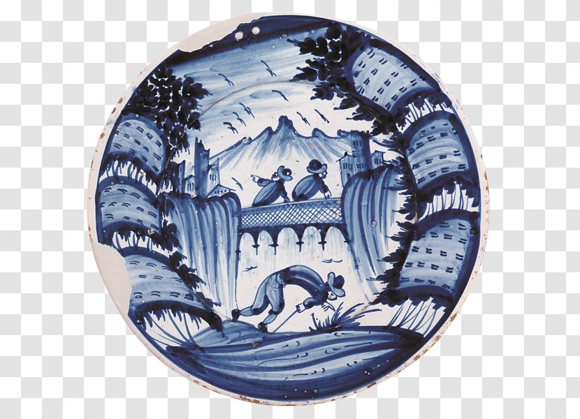 Cobalt Blue And White Pottery Porcelain - Tableware - Plate Transparent PNG