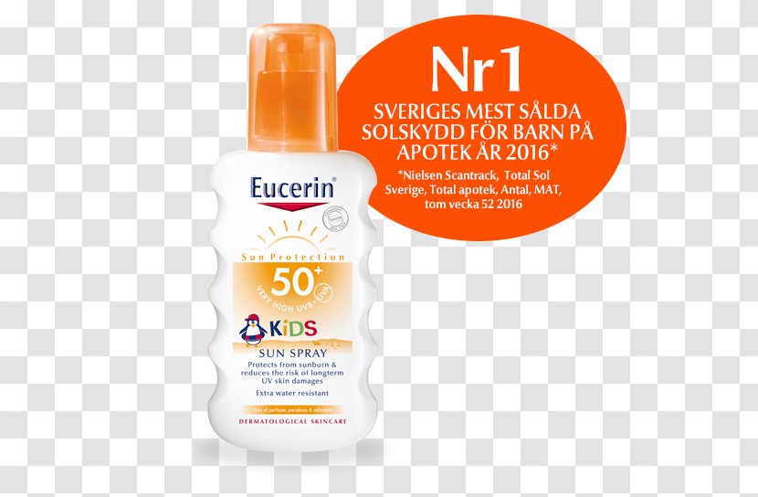 Lotion Sunscreen Aerosol Spray Eucerin Factor De Protección Solar - Kids Sun Transparent PNG