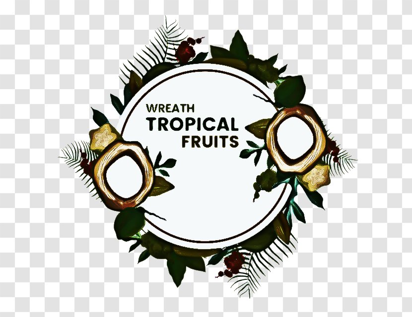 Watercolor Wreath Background - Tropical Fruit - Emblem Logo Transparent PNG
