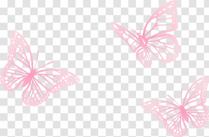 Butterfly Euclidean Vector - Google Images - Painted Three Pink Transparent PNG