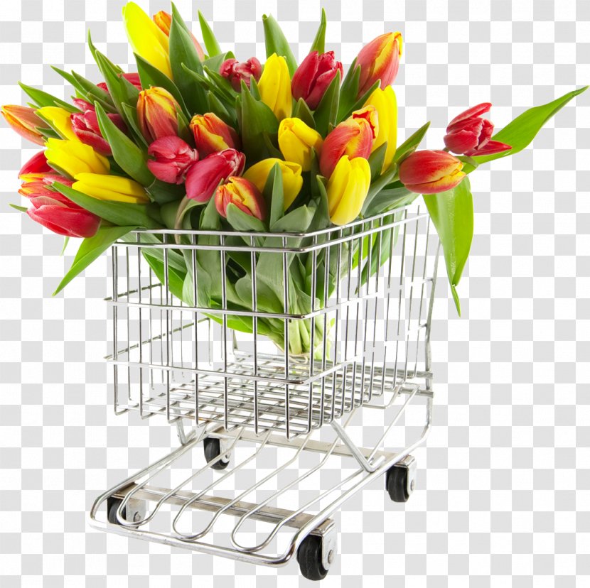 Tulip Flower Bouquet Shopping Nosegay - Plant Transparent PNG