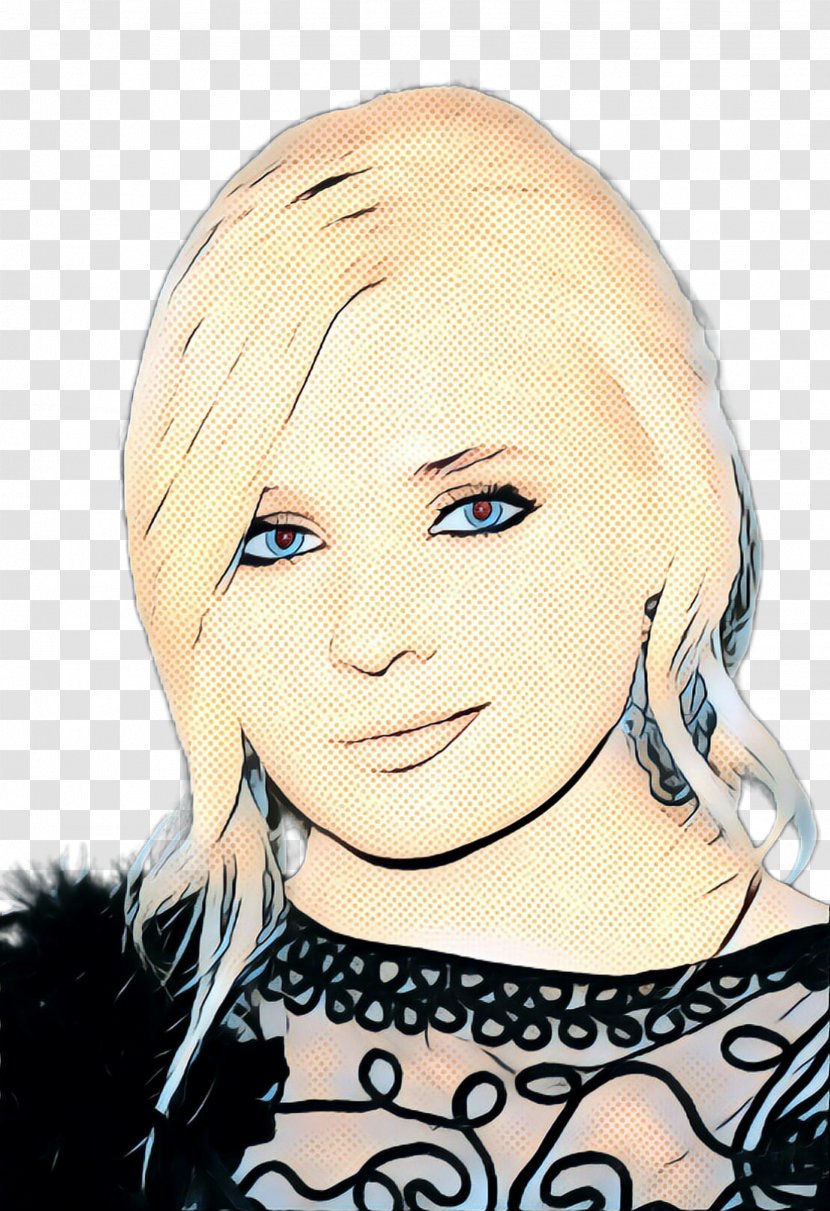 Hair Face Cartoon Forehead Eyebrow - Cheek - Blond Transparent PNG