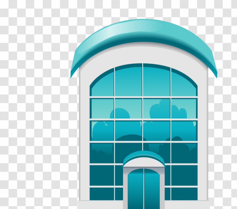 Window Blue Building Glass Facade - Windows Transparent PNG