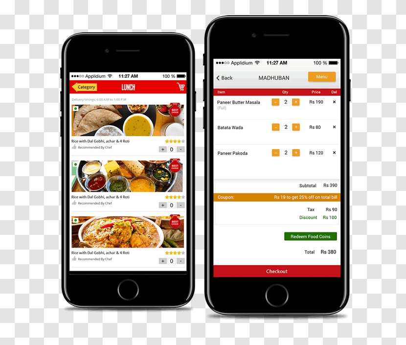 Online Food Ordering Indian Cuisine Mobile App Development - Phone - Menu Transparent PNG