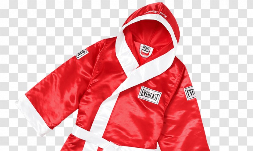 Hoodie Supreme Everlast Satin Hooded Boxing Robe Glove - Sports Uniform - Red Silk Jacket House Transparent PNG