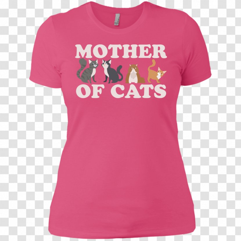 Printed T-shirt Hoodie Woman - Sleeve - Cat Mom Transparent PNG
