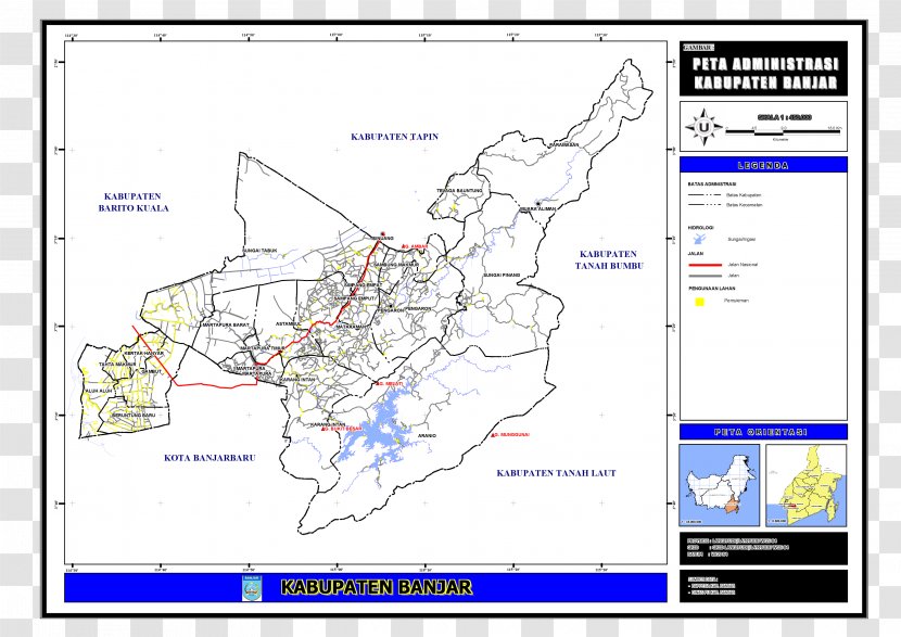 Karang Intan Aranio Aluh-Aluh Gambut Map - Regency Transparent PNG