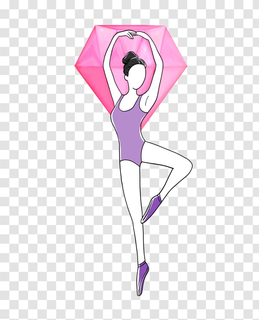 Ballet Dance Illustration Stretching Clip Art - Pink - Baler Sign Transparent PNG