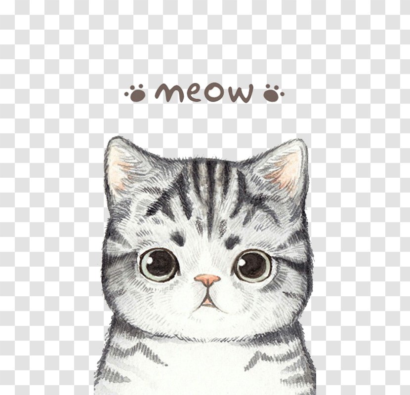 Cat Cartoon Clip Art - Watercolor Transparent PNG