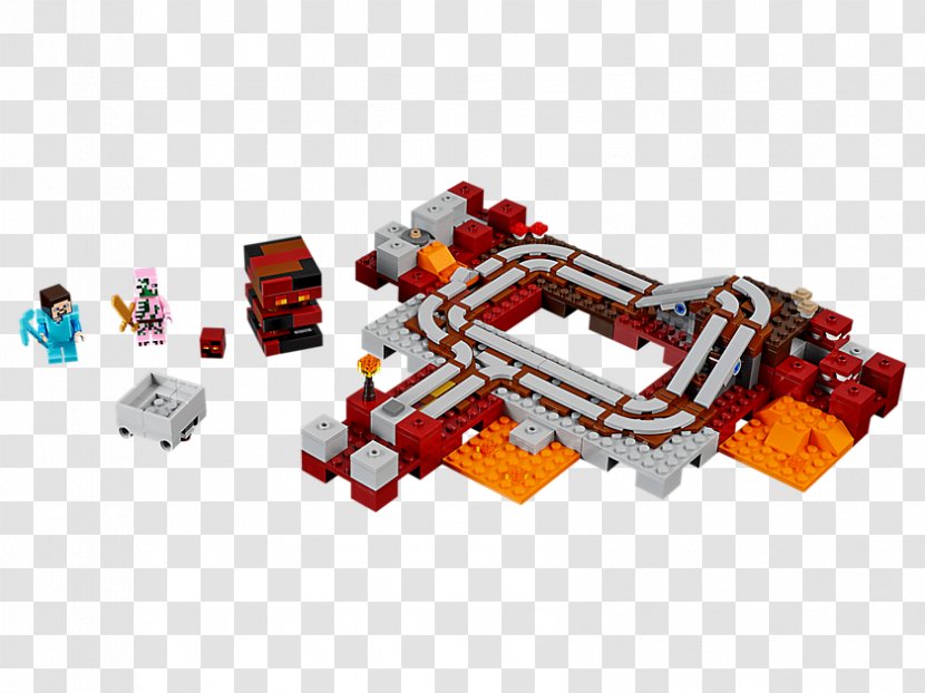 LEGO 21130 Minecraft The Nether Railway Lego Dimensions Minifigure - Rail Transport - Lepin Transparent PNG